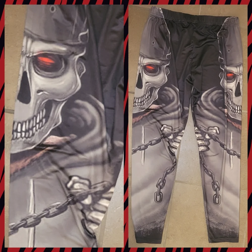 SKULL โ ๏ธ & ๐ฅ ROSES LEGGINGS <> SET OF 2 - Picture 4 of 16
